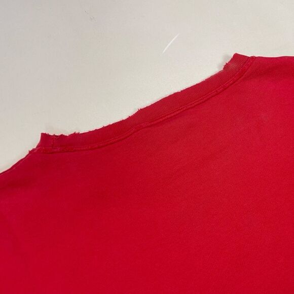 VINTAGE Heart Logo Sweatshirt Women Small Red Distressed 90s - Picture 11 of 15